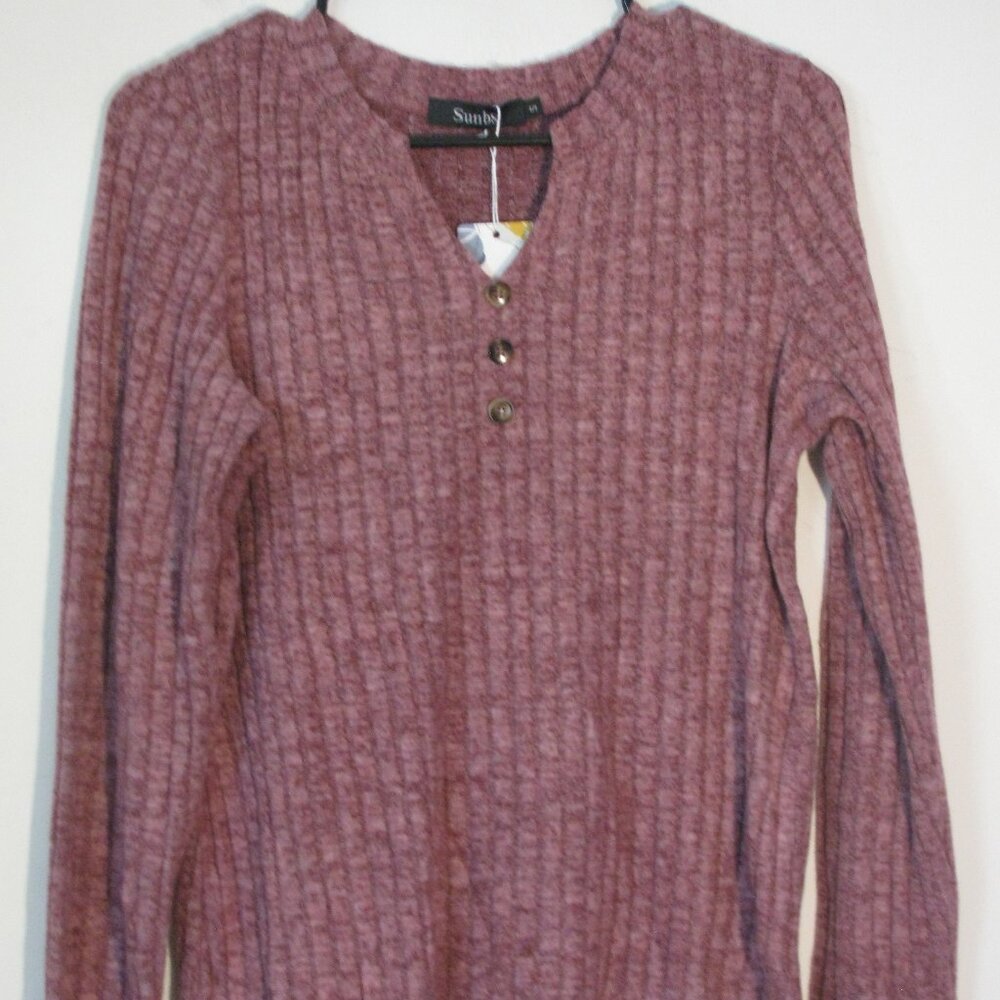 * Soft Purple Sweater Small NWT Textured Ribbed Long Sleeve